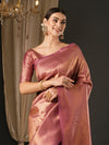 Saree Mall Women's  Blend Mauve Woven Design Designer Saree With Blouse Piece-YARYA202