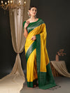 Saree Mall Women's  Blend Yellow Woven Design Designer Saree With Blouse Piece-YARYA309