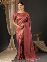 Saree Mall Women's  Blend Mauve Embellished Designer Saree With Blouse Piece-YARYA503