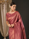 Saree Mall Women's  Blend Mauve Embellished Designer Saree With Blouse Piece-YARYA503