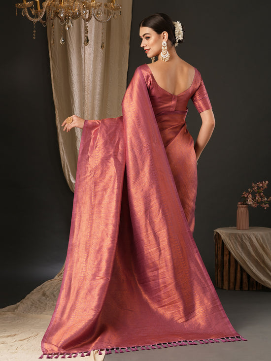 Saree Mall Women's  Blend Mauve Embellished Designer Saree With Blouse Piece-YARYA504