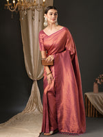 Saree Mall Women's  Blend Mauve Embellished Designer Saree With Blouse Piece-YARYA504