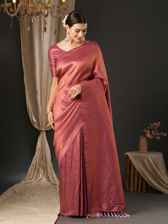 Saree Mall Women's  Blend Mauve Embellished Designer Saree With Blouse Piece-YARYA504