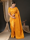 Saree Mall Women's  Blend Yellow Woven Design Designer Saree With Blouse Piece-YARYA604