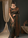 Saree Mall Women's  Blend Dark Green Woven Design Designer Saree With Blouse Piece-YARYA607