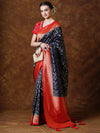 Saree Mall Women's Georgette Navy Blue Woven Design Designer Saree With Blouse Piece-YARYAPRM103