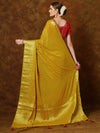 Saree Mall Women's Georgette Yellow Woven Design Designer Saree With Blouse Piece-YARYAPRM105