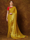 Saree Mall Women's Georgette Yellow Woven Design Designer Saree With Blouse Piece-YARYAPRM105