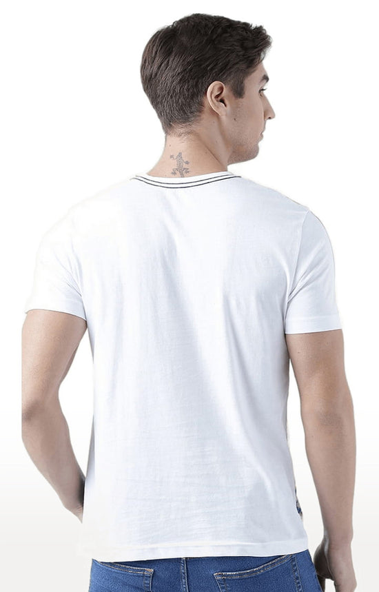 Huetrap White Mens Short Sleeve Graphic Printed Tshirt-HT17MKGRAWHT00803