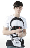 Huetrap White Mens Short Sleeve Graphic Printed Tshirt-HT17MKGRAWHT00674