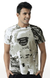 Huetrap White Mens Short Sleeve Graphic Printed Tshirt-HT12MKGRAWHT00152