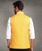 Hangup Men Standard Solid Men's Indian Wear-Yellow_1_2_Nehru