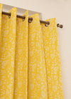 Yellow Daisy 100% cotton floral curtain for kids room, living room & bed room - Room darkening - Pack of 1-230421114