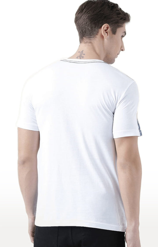 Huetrap White Mens Short Sleeve Graphic Printed Tshirt-HT17MKGRAWHT01076