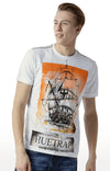 Huetrap White Mens Short Sleeve Graphic Printed Tshirt-HT15MKGRAOFW00100