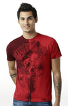 Huetrap Red Mens Short Sleeve Graphic Printed Tshirt-HT16MKGRARED00400