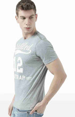 Huetrap Grey Mens Short Sleeve Graphic Printed Tshirt-HT17MKGRAGML01124