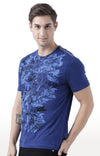 Huetrap Blue Mens Short Sleeve Graphic Printed Tshirt-HT17MKGRALNY00637