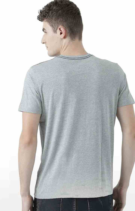 Huetrap Grey Mens Short Sleeve Graphic Printed Tshirt-HT17MKGRAGML00901