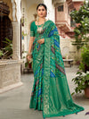 Saree Mall Women's Tussar  Teal Green Printed Designer Saree With Blouse Piece-ZARIBNRSI1002