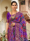 Saree Mall Women's Tussar  Purple Printed Designer Saree With Blouse Piece-ZARIBNRSI1008