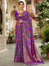 Saree Mall Women's Tussar  Purple Printed Designer Saree With Blouse Piece-ZARIBNRSI1008