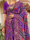 Saree Mall Women's Tussar  Purple Printed Designer Saree With Blouse Piece-ZARIBNRSI1008