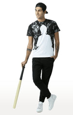 Huetrap White Mens Short Sleeve Graphic Printed Tshirt-HT16MKGRAWHT00262