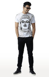 Huetrap White Mens Short Sleeve Graphic Printed Tshirt-HT14MKGRAWHT00160