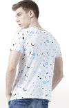 Huetrap White Mens Short Sleeve Graphic Printed Tshirt-HT17MKGRAWHT00766