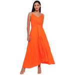 Aawari Rayon Front Open Gown For Girls and Women Orange-AM097-Orange