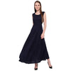 Aawari Rayon Plain Gown For Girls and Women Navy Blue-AM086-Navy Blue