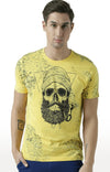 Huetrap Yellow Mens Short Sleeve Graphic Printed Tshirt-HT17MKGRAYLW01055