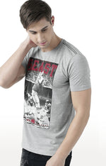 Huetrap Grey Mens Short Sleeve Graphic Printed Tshirt-HT17MKGRAGML00856