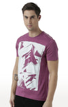 Huetrap Maroon Mens Short Sleeve Graphic Printed Tshirt-HT17MKGRAPLU00528