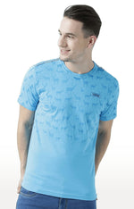 Huetrap Blue Mens Short Sleeve Graphic Printed Tshirt-HT17MKGRATQB00779