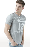 Huetrap Grey Mens Short Sleeve Graphic Printed Tshirt-HT17MKGRAGML01124