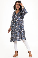 Nazeem Charcoal V Neck Tunic