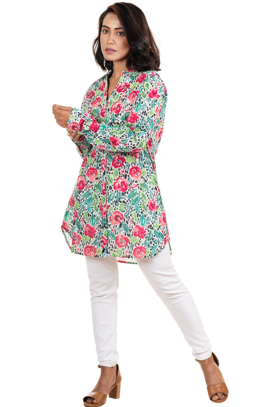 Washflower Hotpink Long Shirt Tunic