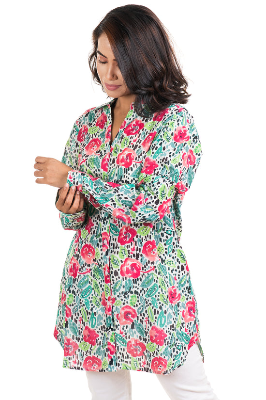 Washflower Hotpink Long Shirt Tunic