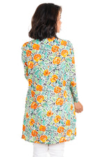 Washflower Orange Pin Tuck Tunic