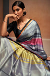 Avanshee Women's Latest Digital Printed Satin Saree With Unstiched Blouse-AVN-8090-GREY-MULTI