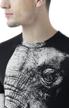 Huetrap Black Mens Short Sleeve Graphic Printed Tshirt-HT17MKGRABLK00641