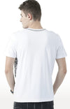 Huetrap White Mens Short Sleeve Graphic Printed Tshirt-HT17MKGRAWHT00531