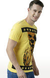 Huetrap Yellow Mens Short Sleeve Graphic Printed Tshirt-HT17MKGRAYLW01044