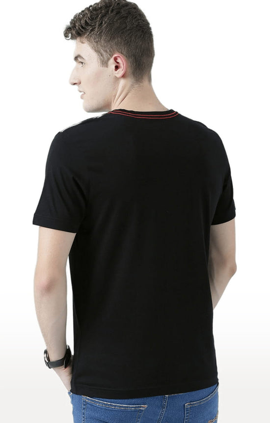 Huetrap Black Mens Short Sleeve Graphic Printed Tshirt-HT17MKGRABLK00712