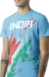 Huetrap Blue Mens Short Sleeve Graphic Printed Tshirt-HT14MKGRATQB00593