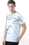 Huetrap White Mens Short Sleeve Graphic Printed Tshirt-HT17MKGRAWHT01076