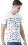 Huetrap White Mens Short Sleeve Graphic Printed Tshirt-HT17MKGRAWHT00658