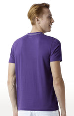 Huetrap Purple Mens Short Sleeve Graphic Printed Tshirt-HT15MKGRARPP00021